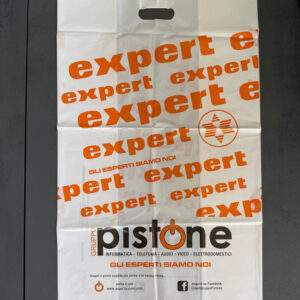 Sacchetti boutique in plastica bianchi lucidi 30x50