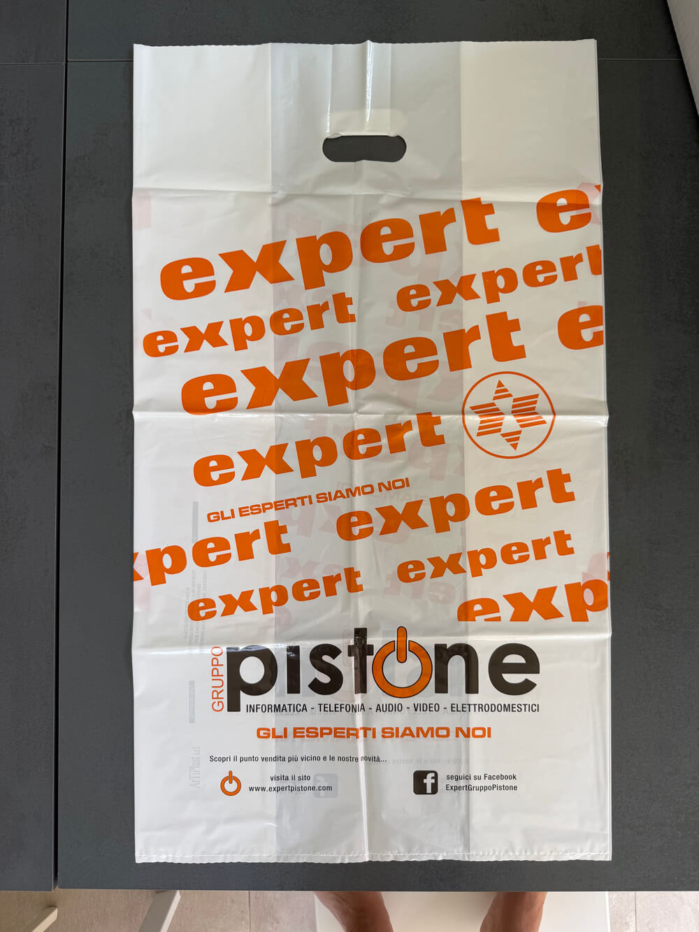 Sacchetti boutique in plastica bianchi lucidi 50x80