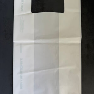 Shopper in plastica riutilizzabile bianchi lucidi  30x50