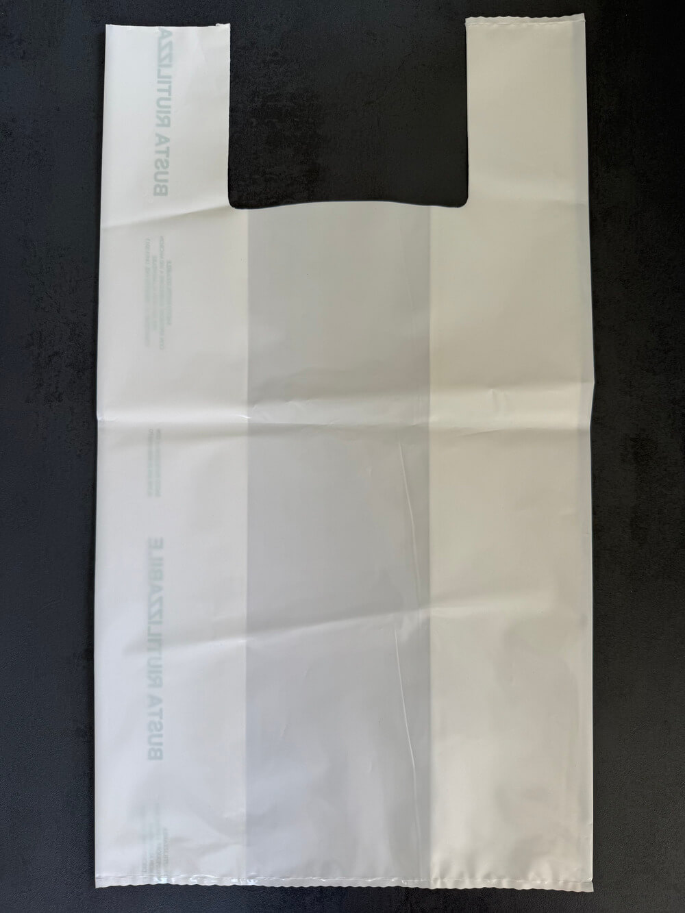 Shopper in plastica riutilizzabile bianchi lucidi 30x50