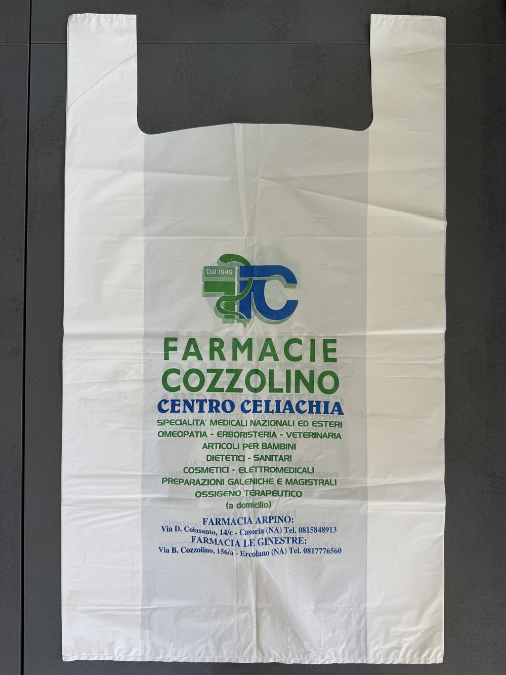 Shopper in plastica riutilizzabile bianchi lucidi 40x80